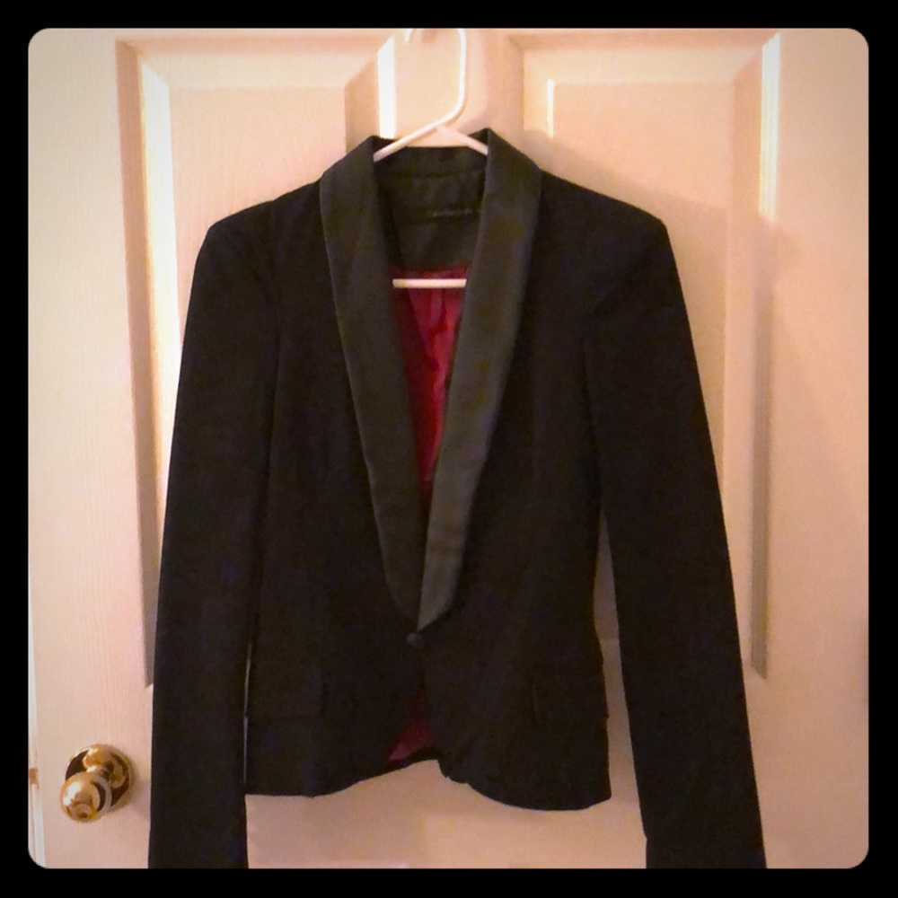 Calvin Klein Jeans Suit blazer XS leather trim